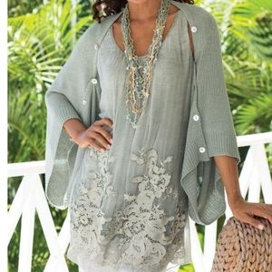 NWOT Soft Surroundings Sea Breeze Shrug - L/XL